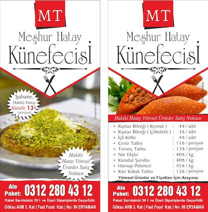 Meşhur Hatay Künefecisi Eryaman El İlanı